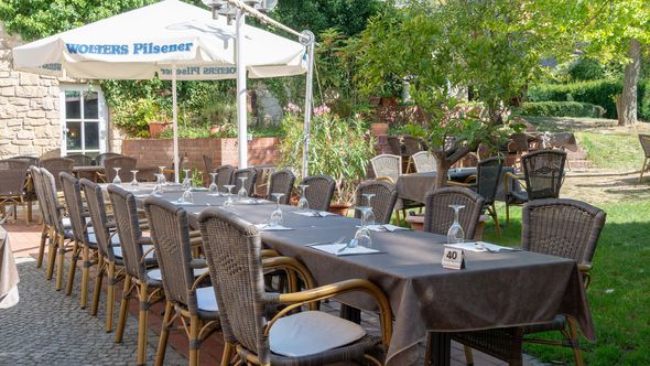 Der Garten des Restaurants La Domenica