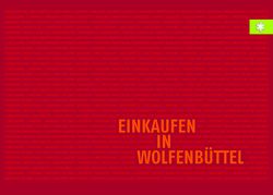Rote Fläche mit dem Titel "Einkaufen in Wolfenbüttel"